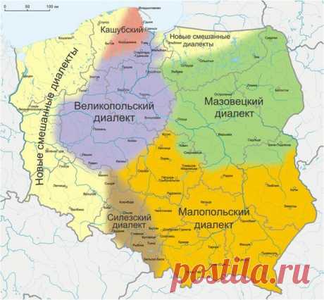 Карта диалектов польского языка