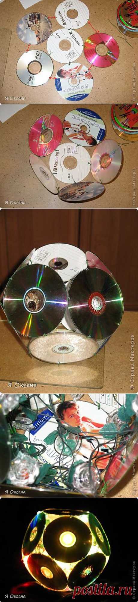 Шары и светильник из CD-дисков (МК).