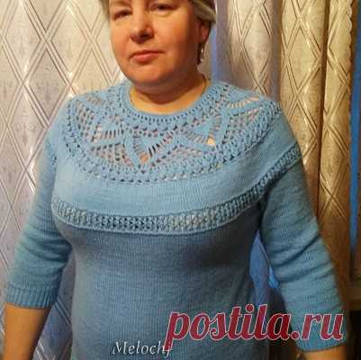 МК - Свитер-реглан с круглой кокеткой крючком МК - Свитер-реглан с круглой кокеткой крючком. Фото, описание, схемы.