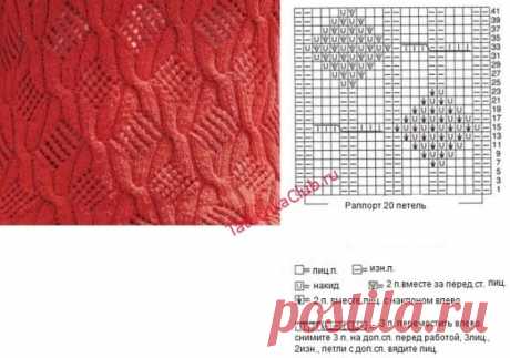 Самые простые и красивые ажурные ромбы спицами со схемами и описанием вязания