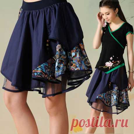 skirt sports Picture - More Detailed Picture about Ethnic skirt 2016 Girls summer Mexican style vintage original short blue black A line patchwork skirt free shipping Picture in from Ethnic Clothing Store. Aliexpress.com | Alibaba Group