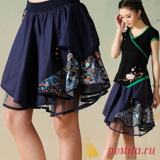 skirt sports Picture - More Detailed Picture about Ethnic skirt 2016 Girls summer Mexican style vintage original short blue black A line patchwork skirt free shipping Picture in from Ethnic Clothing Store. Aliexpress.com | Alibaba Group