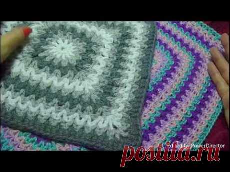 🌸Коврик(салфетка) квадратный крючком.Красиво и просто/Crochet