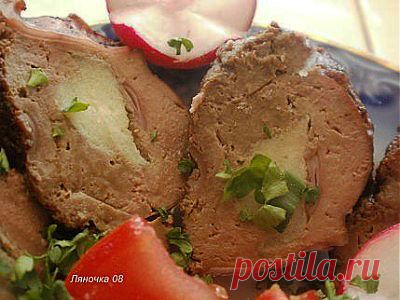 Рулетики из печени с яблоками.