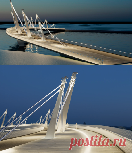 Мост в виде полумесяца построят в районе Нагатинский Затон города Москвы-2022