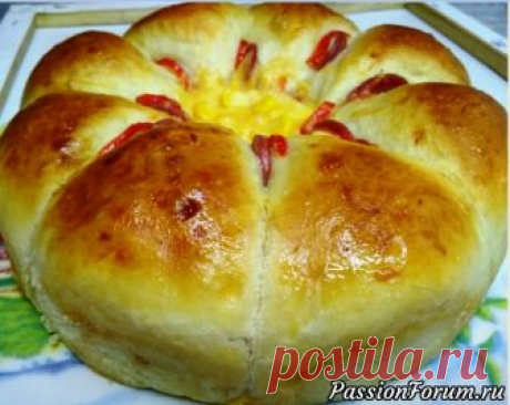 Пирог цветок с вкусной начинкой