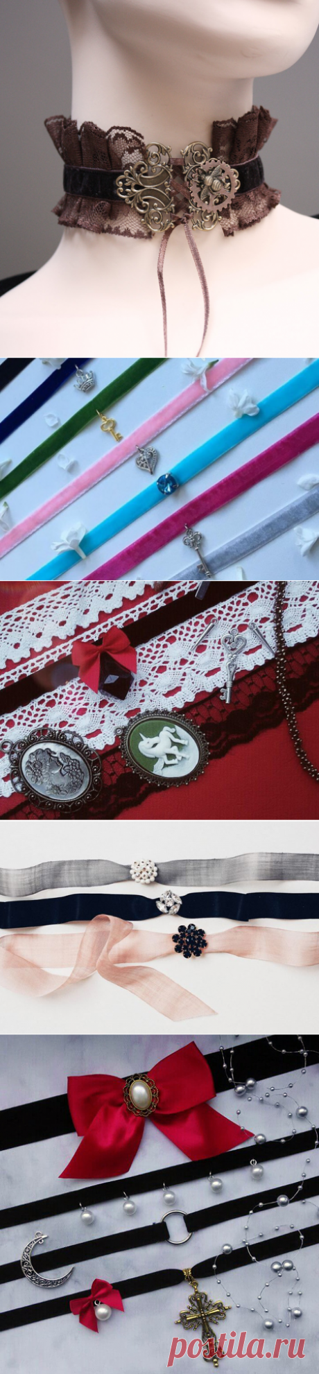 Чокер своими руками из бисера (со схемами), бусин, бархата, лент, кружева, ниток, наушников (тату-чокеры) | Крестик