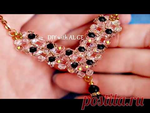 Как сделать колье из бисера и бусин