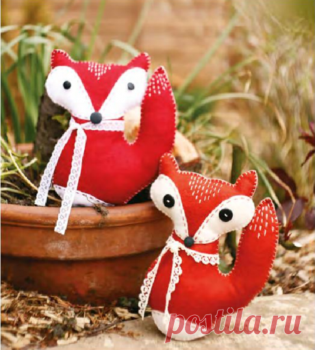 Милейшие фетровые лисички с выкройкой