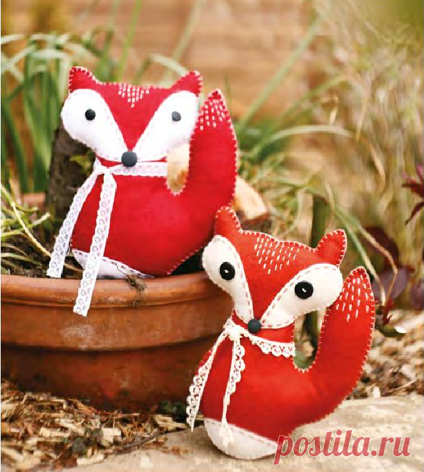 Милейшие фетровые лисички с выкройкой