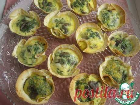Корзиночки из лаваша с грибами - кулинарный рецепт