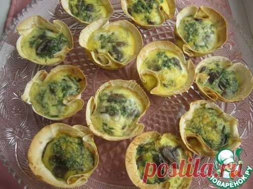 Корзиночки из лаваша с грибами - кулинарный рецепт