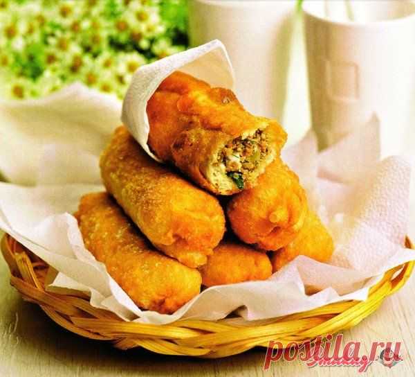Жареные пирожки трубочки с мясом » Смакуй - кулинарные рецепты со всего света!