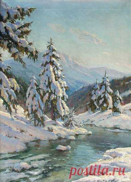 Константин Александрович Вещилов (1878-1945)
«Зимний пейзаж с елями»