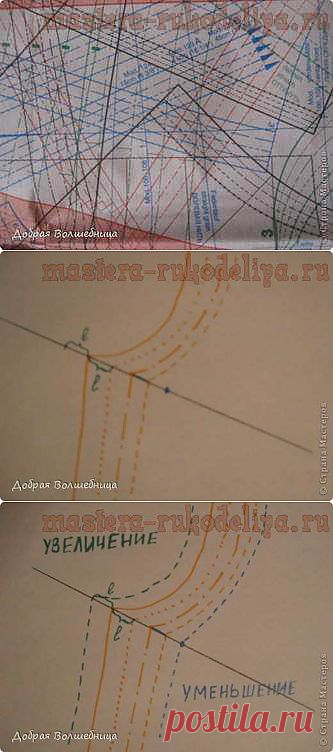 Мастера рукоделия - рукоделие для дома. Бесплатные мастер-классы, фото и видео уроки - Мастер-класс по шитью: Как уменьшить или увеличить выкройку из журнала
