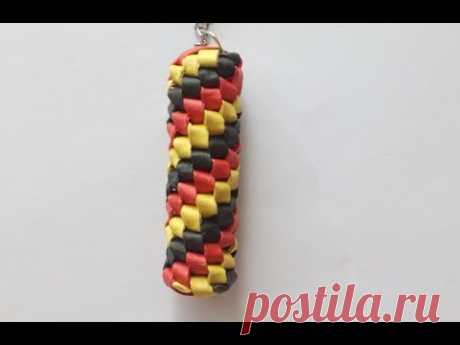 Темляк - брелок, круглое плетение, из 3 полосок; Lanyard - key chain, round weave, 3 strips