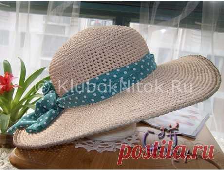 Шляпа с широкими полями | Вязание для женщин | Вязание спицами и крючком. Схемы вязания.
