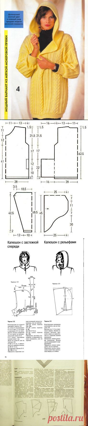Капюшоны на вязальной машине.