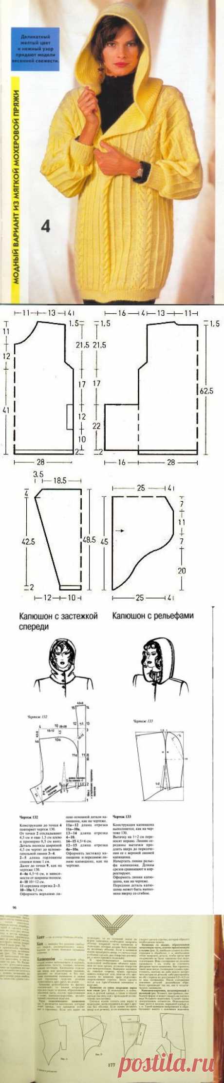 Капюшоны на вязальной машине.