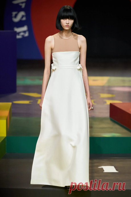 Image may contain Fashion Human Person Clothing Apparel Evening Dress Gown and Robe