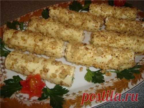 Закуска "Сырные трубочки".