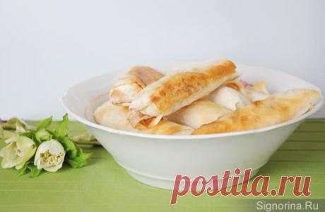 Постные пирожки из лаваша с картошкой и поджаренным луком