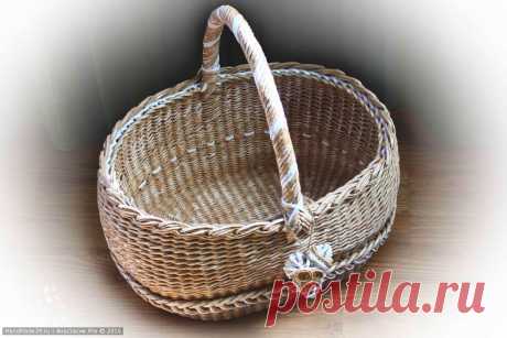 МК «Большая плетёная корзина» – HandMade39.ru Как сделать большую плетёную корзину из газетных трубочек – мастер-класс. Авторские работы плетёные из бумажной лозы заказать, купить, Калининград