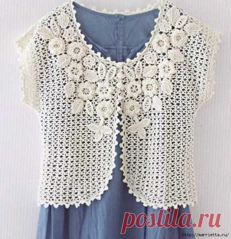 Жакет с элементами ирландского кружева