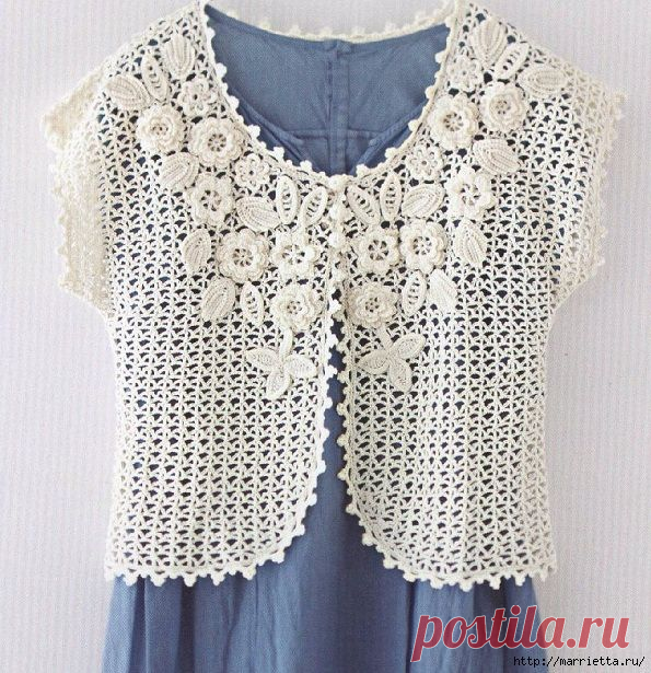 Жакет с элементами ирландского кружева