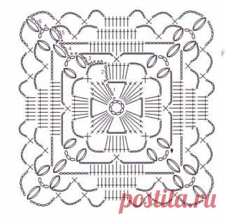 Квадратные мотивы крючком