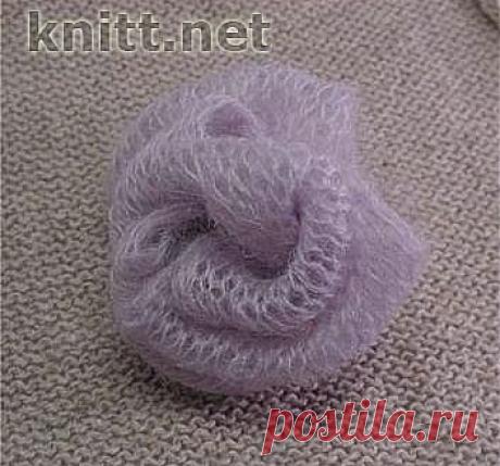Цветочек из тонкого мохера спицами | knitt.net | Все о вязании