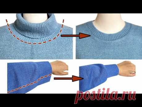 5분만에 가능한 초간단 니트 리폼/Super simple knit Upcycling in just 5 minutes/니트 수선/sweater/스웨터