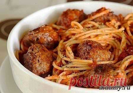 Спагетти с мясными шариками в томатном соусе &raquo; Любимые рецепты