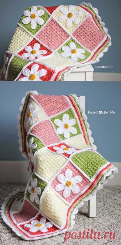 Соединение вязаных мотивов и аппликация.