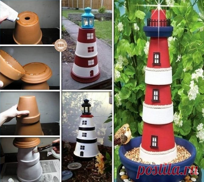 Clay Pot Lighthouse Tutorial