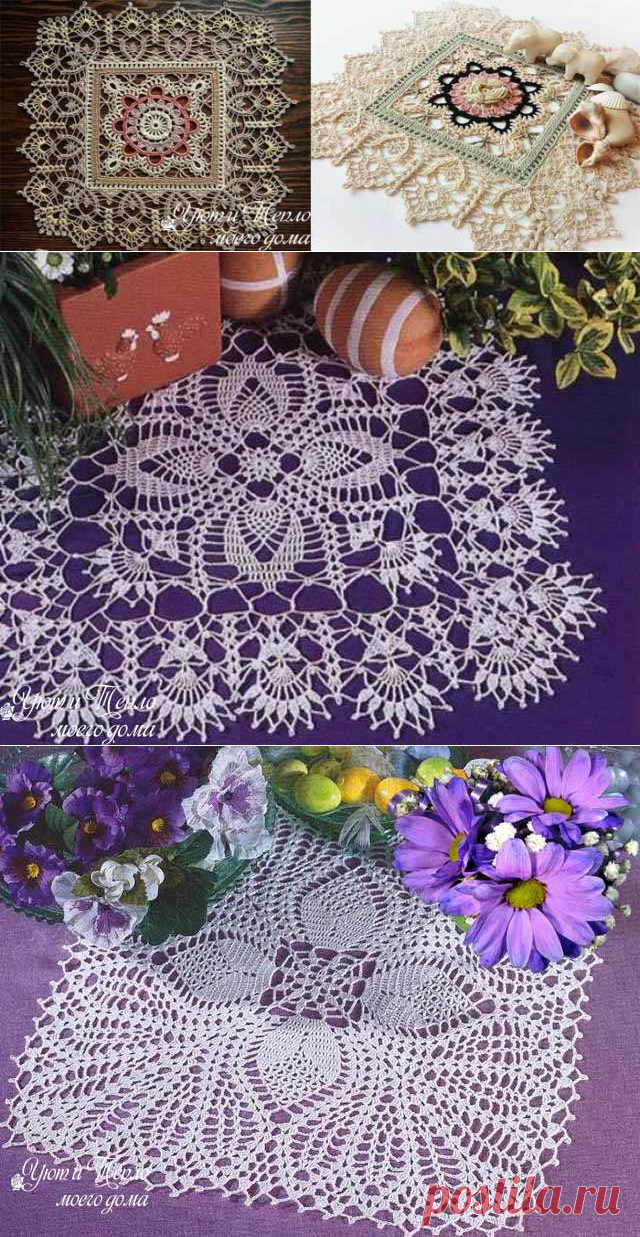 Красивые квадратные салфетки крючком – схемы, фото, видео | Уют и тепло моего дома