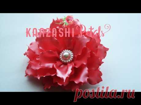 DIY ribbon flower hair clip/Satin flower tutorial