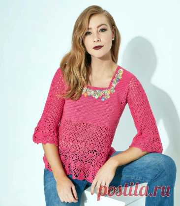 Кружевные пуловеры, топы и туника крючком. 7 моделей со схемами | Вязание с Paradosik_Handmade | Дзен
