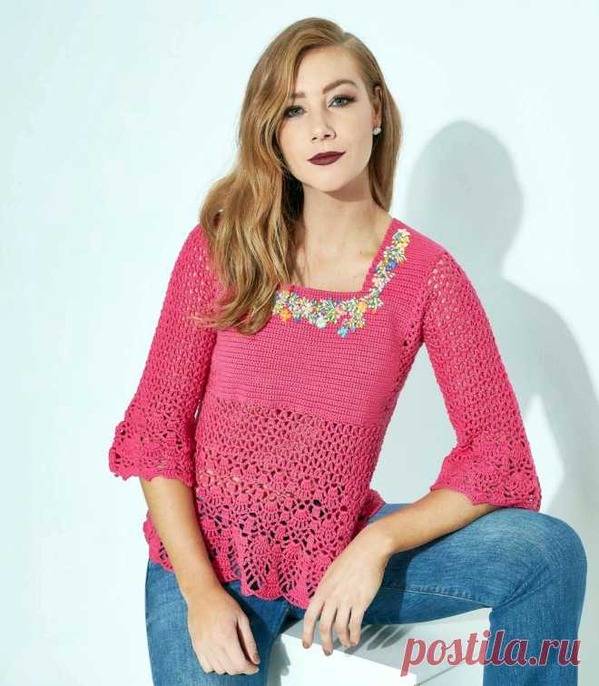 Кружевные пуловеры, топы и туника крючком. 7 моделей со схемами | Вязание с Paradosik_Handmade | Дзен