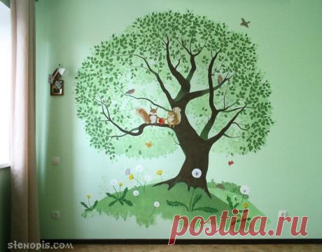 Деревья на стенах (подборка) / Декор стен / ВТОРАЯ УЛИЦА