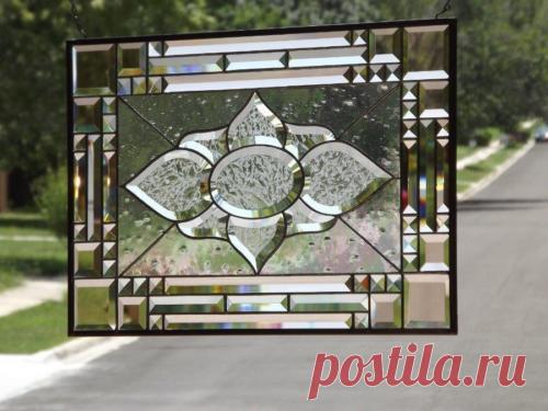 * хорошее на льду * Скошенный витражные окна 24 1/2