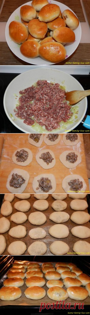 Пирожки с мясом печеные - пошаговый рецепт с фотоКулинарные рецепты
