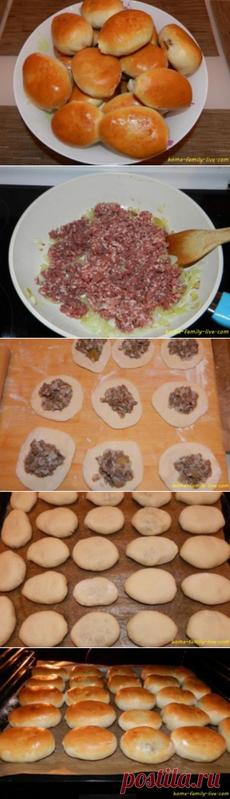 Пирожки с мясом печеные - пошаговый рецепт с фотоКулинарные рецепты