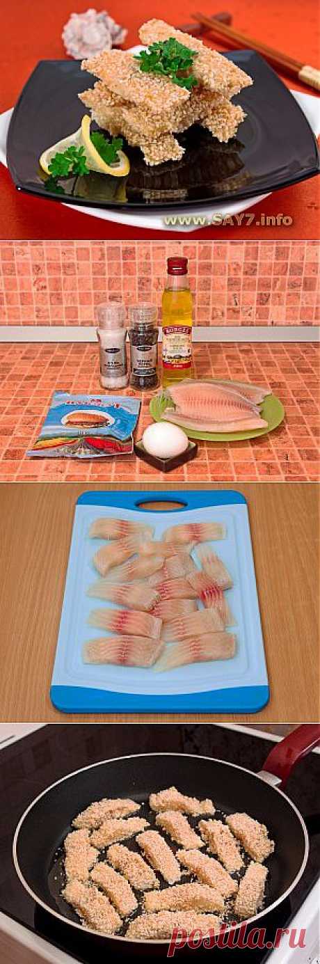 Рыба, жаренная в кунжуте