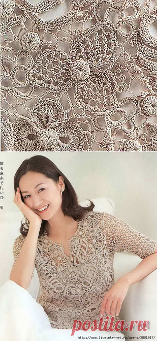 Нарядная блуза, крючком (ирландия).