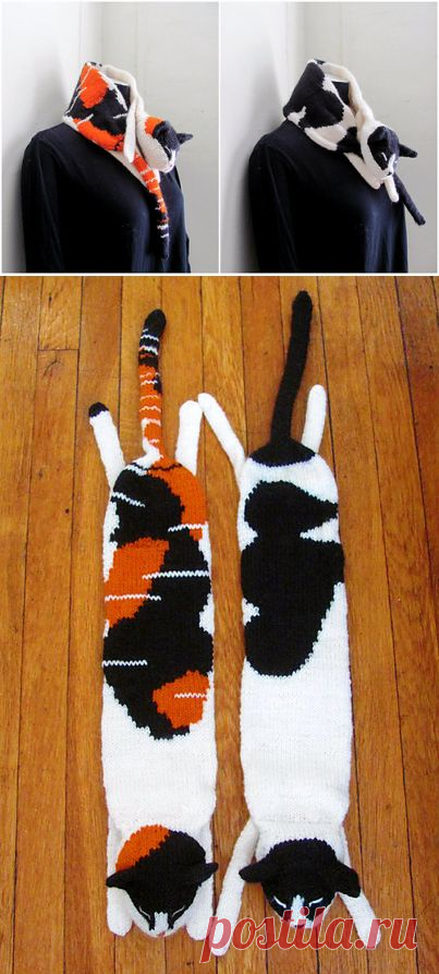 Ravelry: Telon & Mio the Cat Scarves pattern by Dyah Dyanita