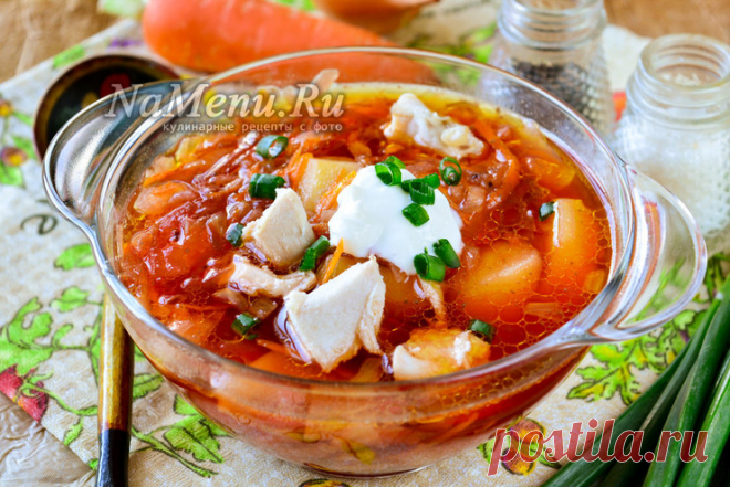 Свекольник горячий - рецепт классический с курицей, с фото пошагово