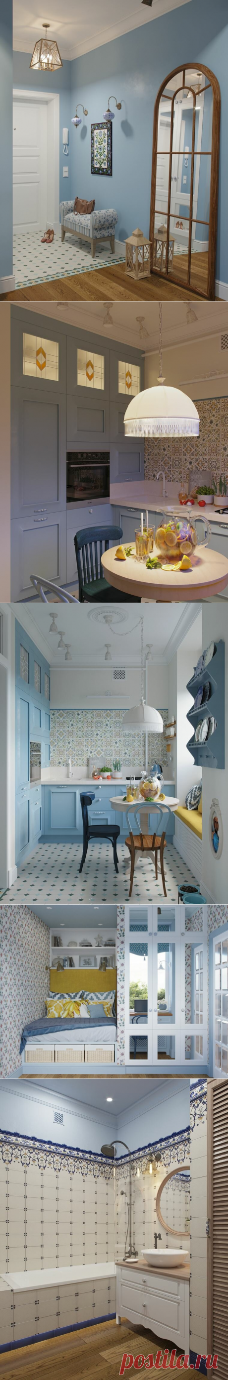 На 43 кв.м - спальня, детская, кухня, гостиная и потрясающий воображение интерьер | DECOrry | Яндекс Дзен