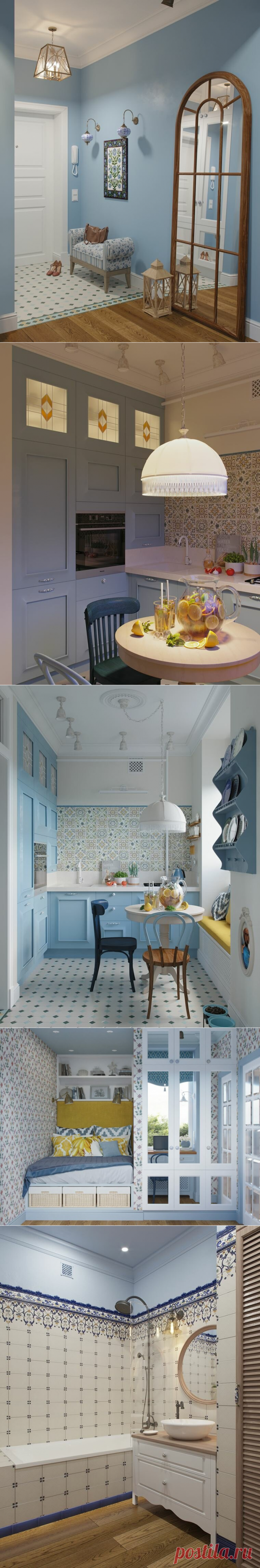 На 43 кв.м - спальня, детская, кухня, гостиная и потрясающий воображение интерьер | DECOrry | Яндекс Дзен