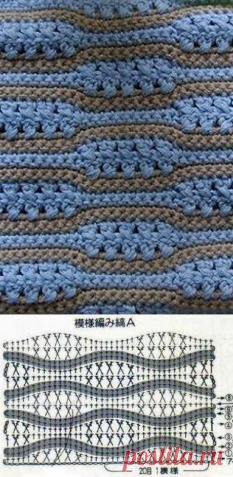 Плотный узор крючком